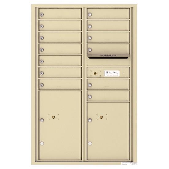 Load image into Gallery viewer, 4C13D-13 - 13 Tenant Doors with 2 Parcel Lockers and Outgoing Mail Compartment - 4C Wall Mount 13-High Mailboxes