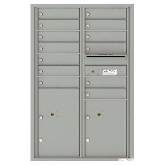 Load image into Gallery viewer, 4C13D-13 - 13 Tenant Doors with 2 Parcel Lockers and Outgoing Mail Compartment - 4C Wall Mount 13-High Mailboxes