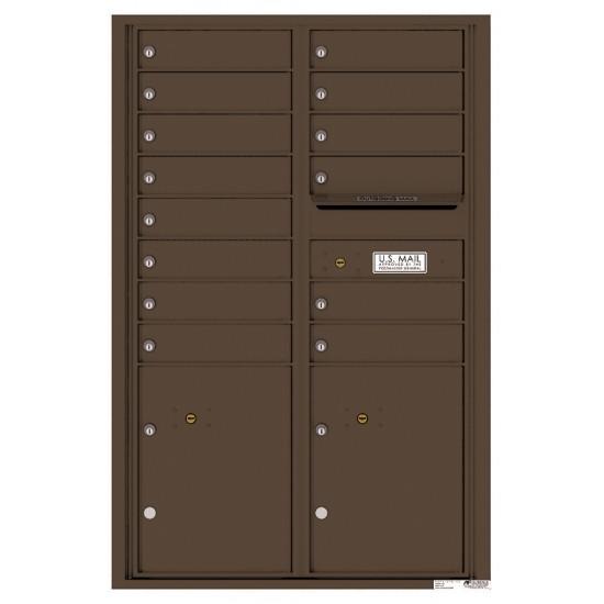 Load image into Gallery viewer, 4C13D-14 - 14 Tenant Doors with 2 Parcel Lockers and Outgoing Mail Compartment - 4C Wall Mount 13-High Mailboxes