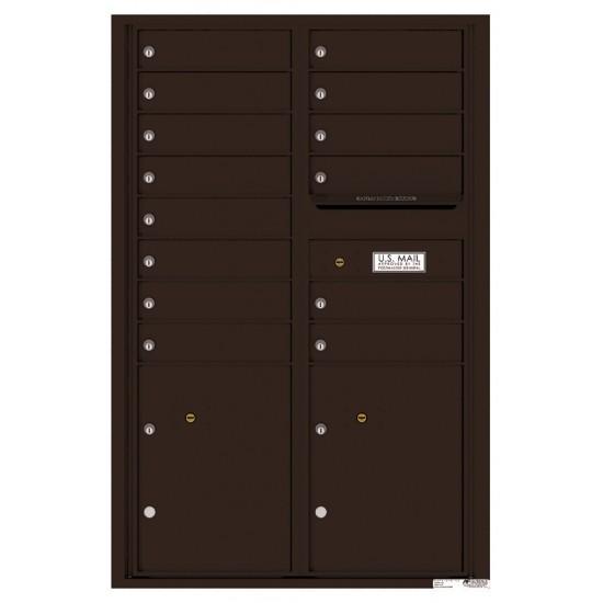 Load image into Gallery viewer, 4C13D-14 - 14 Tenant Doors with 2 Parcel Lockers and Outgoing Mail Compartment - 4C Wall Mount 13-High Mailboxes