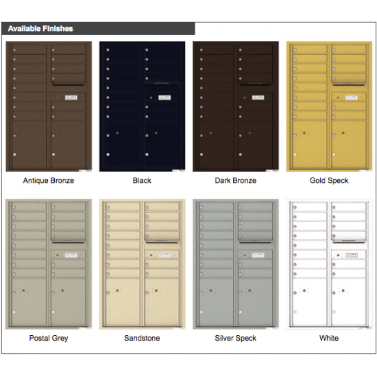 Load image into Gallery viewer, 4C13D-14 - 14 Tenant Doors with 2 Parcel Lockers and Outgoing Mail Compartment - 4C Wall Mount 13-High Mailboxes