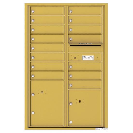 Load image into Gallery viewer, 4C13D-15 - 15 Tenant Doors with 2 Parcel Lockers and Outgoing Mail Compartment - 4C Wall Mount 13-High Mailboxes
