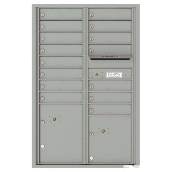 Load image into Gallery viewer, 4C13D-15 - 15 Tenant Doors with 2 Parcel Lockers and Outgoing Mail Compartment - 4C Wall Mount 13-High Mailboxes