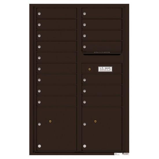 Load image into Gallery viewer, 4C13D-16 - 16 Tenant Doors with 2 Parcel Lockers and Outgoing Mail Compartment - 4C Wall Mount 13-High Mailboxes