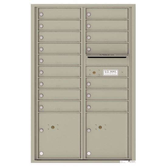 Load image into Gallery viewer, 4C13D-16 - 16 Tenant Doors with 2 Parcel Lockers and Outgoing Mail Compartment - 4C Wall Mount 13-High Mailboxes