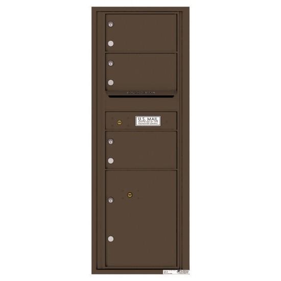 Load image into Gallery viewer, 4C13S-03 - 3 Oversized Tenant Doors with 1 Parcel Locker and Outgoing Mail Compartment - 4C Wall Mount 13-High Mailboxes