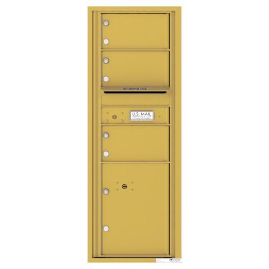 Load image into Gallery viewer, 4C13S-03 - 3 Oversized Tenant Doors with 1 Parcel Locker and Outgoing Mail Compartment - 4C Wall Mount 13-High Mailboxes