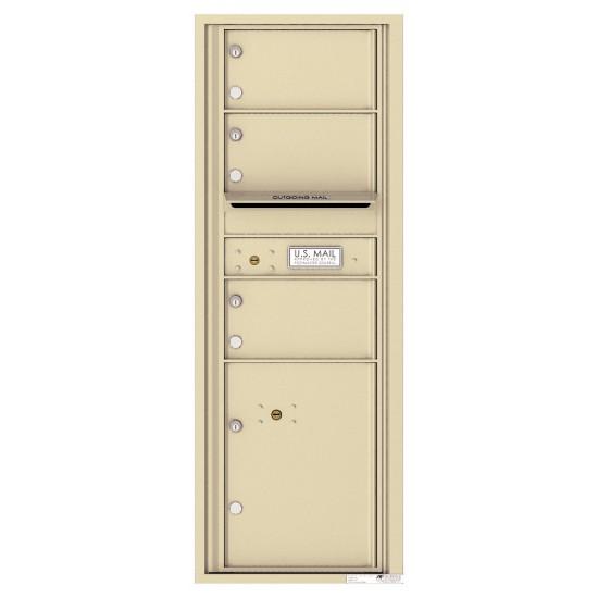 Load image into Gallery viewer, 4C13S-03 - 3 Oversized Tenant Doors with 1 Parcel Locker and Outgoing Mail Compartment - 4C Wall Mount 13-High Mailboxes