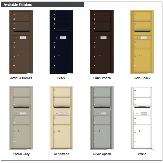 Load image into Gallery viewer, 4C13S-03 - 3 Oversized Tenant Doors with 1 Parcel Locker and Outgoing Mail Compartment - 4C Wall Mount 13-High Mailboxes