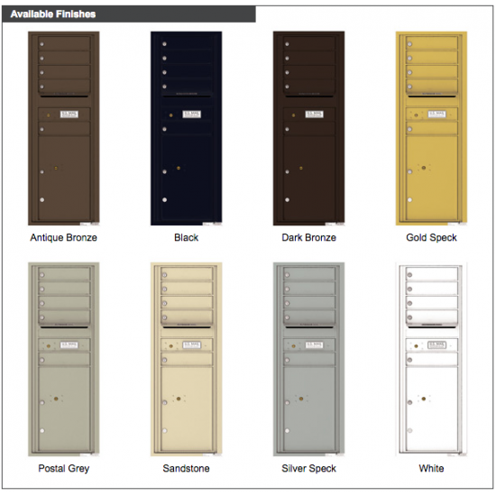 Load image into Gallery viewer, 4C13S-05 - 5 Tenant Doors with 1 Parcel Locker and Outgoing Mail Compartment - 4C Wall Mount 13-High Mailboxes