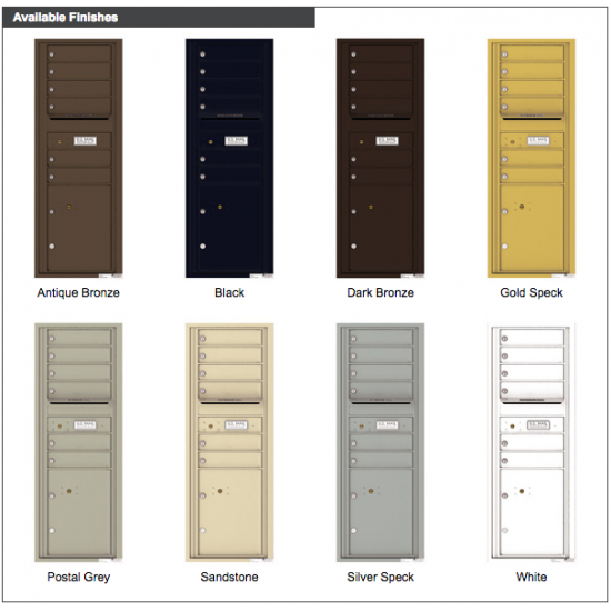 Load image into Gallery viewer, 4C13S-06 - 6 Tenant Doors with 1 Parcel Locker and Outgoing Mail Compartment - 4C Wall Mount 13-High Mailboxes