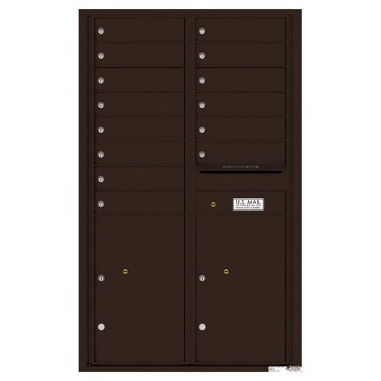 Load image into Gallery viewer, 4C14D-14 - 14 Tenant Doors with 2 Parcel Lockers and Outgoing Mail Compartment - 4C Wall Mount 14-High Mailboxes