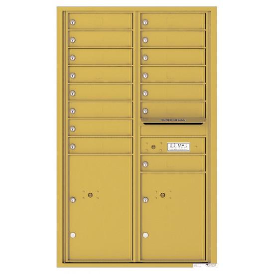 Load image into Gallery viewer, 4C14D-15 - 15 Tenant Doors with 2 Parcel Lockers and Outgoing Mail Compartment - 4C Wall Mount 14-High Mailboxes
