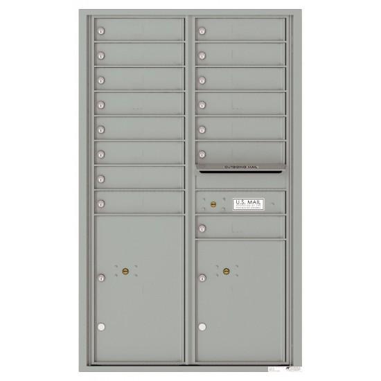 Load image into Gallery viewer, 4C14D-15 - 15 Tenant Doors with 2 Parcel Lockers and Outgoing Mail Compartment - 4C Wall Mount 14-High Mailboxes