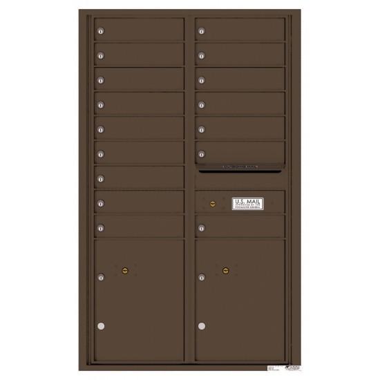 Load image into Gallery viewer, 4C14D-16 - 16 Tenant Doors with 2 Parcel Lockers and Outgoing Mail Compartment - 4C Wall Mount 14-High Mailboxes
