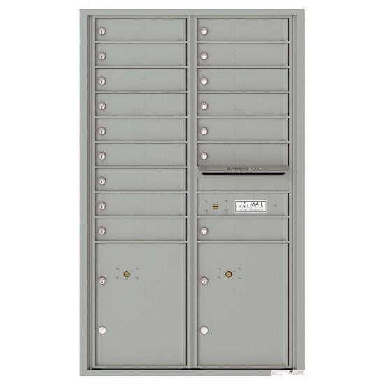 Load image into Gallery viewer, 4C14D-16 - 16 Tenant Doors with 2 Parcel Lockers and Outgoing Mail Compartment - 4C Wall Mount 14-High Mailboxes