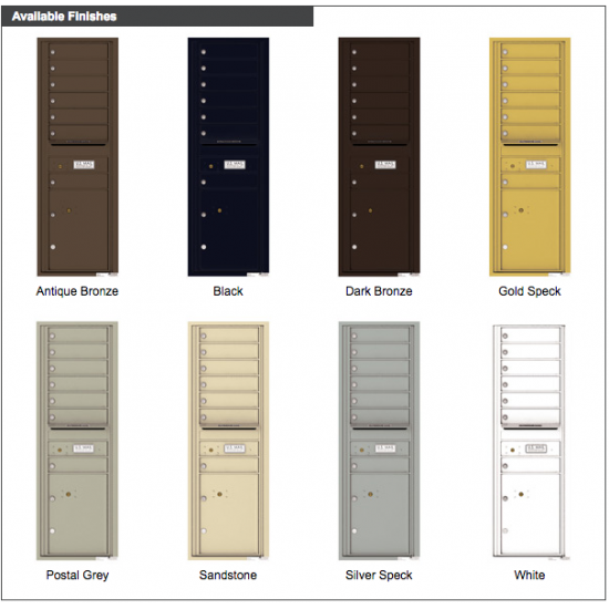 Load image into Gallery viewer, 4C14S-07 - 7 Tenant Doors with 1 Parcel Locker and Outgoing Mail Compartment - 4C Wall Mount 14-High Mailboxes