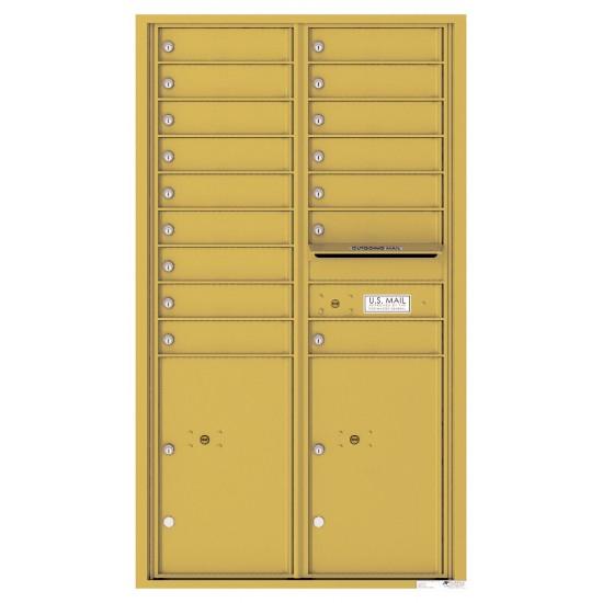Load image into Gallery viewer, 4C15D-16 - 16 Tenant Doors with 2 Parcel Lockers and Outgoing Mail Compartment - 4C Wall Mount 15-High Mailboxes