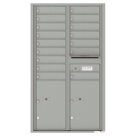 Load image into Gallery viewer, 4C15D-16 - 16 Tenant Doors with 2 Parcel Lockers and Outgoing Mail Compartment - 4C Wall Mount 15-High Mailboxes