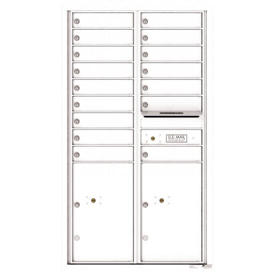 Load image into Gallery viewer, 4C15D-16 - 16 Tenant Doors with 2 Parcel Lockers and Outgoing Mail Compartment - 4C Wall Mount 15-High Mailboxes