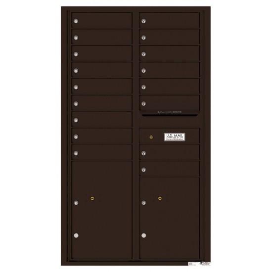 Load image into Gallery viewer, 4C15D-17 - 17 Tenant Doors with 2 Parcel Lockers and Outgoing Mail Compartment - 4C Wall Mount 15-High Mailboxes