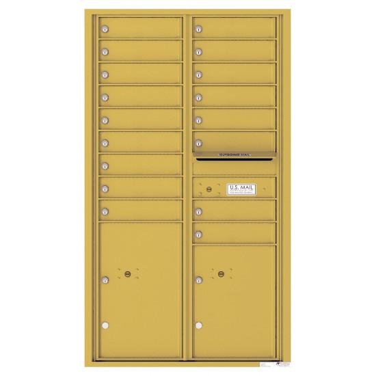 Load image into Gallery viewer, 4C15D-17 - 17 Tenant Doors with 2 Parcel Lockers and Outgoing Mail Compartment - 4C Wall Mount 15-High Mailboxes