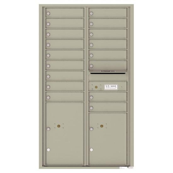 Load image into Gallery viewer, 4C15D-17 - 17 Tenant Doors with 2 Parcel Lockers and Outgoing Mail Compartment - 4C Wall Mount 15-High Mailboxes