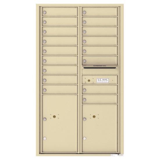 Load image into Gallery viewer, 4C15D-17 - 17 Tenant Doors with 2 Parcel Lockers and Outgoing Mail Compartment - 4C Wall Mount 15-High Mailboxes