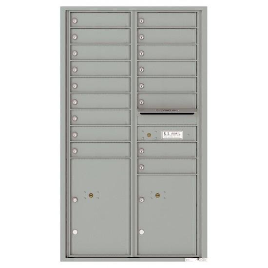 Load image into Gallery viewer, 4C15D-17 - 17 Tenant Doors with 2 Parcel Lockers and Outgoing Mail Compartment - 4C Wall Mount 15-High Mailboxes