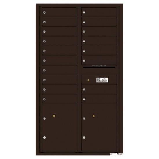 Load image into Gallery viewer, 4C15D-18 - 18 Tenant Doors with 2 Parcel Lockers and Outgoing Mail Compartment - 4C Wall Mount 15-High Mailboxes