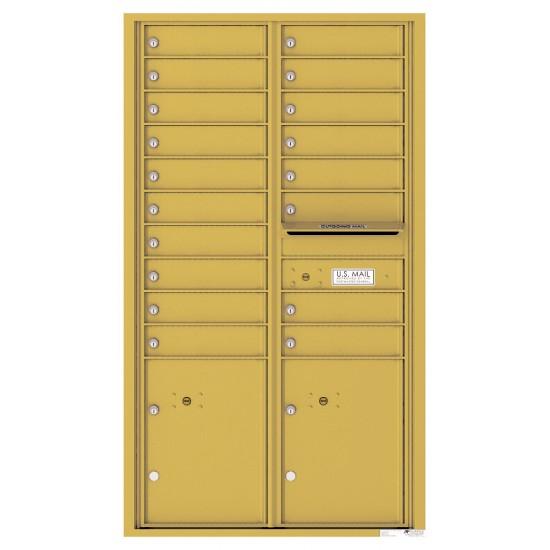 Load image into Gallery viewer, 4C15D-18 - 18 Tenant Doors with 2 Parcel Lockers and Outgoing Mail Compartment - 4C Wall Mount 15-High Mailboxes