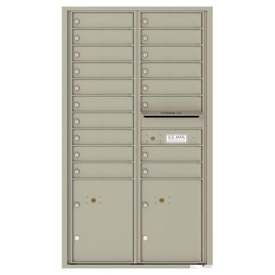 Load image into Gallery viewer, 4C15D-18 - 18 Tenant Doors with 2 Parcel Lockers and Outgoing Mail Compartment - 4C Wall Mount 15-High Mailboxes