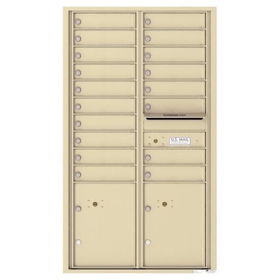 Load image into Gallery viewer, 4C15D-18 - 18 Tenant Doors with 2 Parcel Lockers and Outgoing Mail Compartment - 4C Wall Mount 15-High Mailboxes