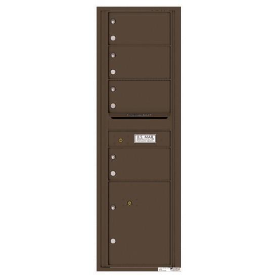 Load image into Gallery viewer, 4C15S-04 - 4 Oversized Tenant Doors with 1 Parcel Locker and Outgoing Mail Compartment - 4C Wall Mount 15-High Mailboxes