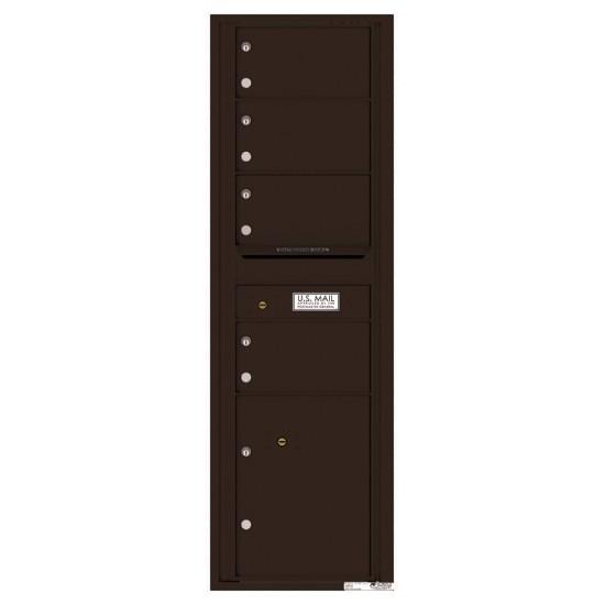 Load image into Gallery viewer, 4C15S-04 - 4 Oversized Tenant Doors with 1 Parcel Locker and Outgoing Mail Compartment - 4C Wall Mount 15-High Mailboxes