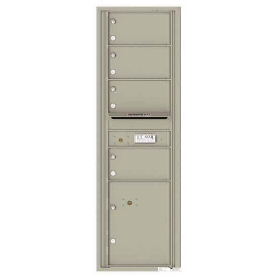 Load image into Gallery viewer, 4C15S-04 - 4 Oversized Tenant Doors with 1 Parcel Locker and Outgoing Mail Compartment - 4C Wall Mount 15-High Mailboxes