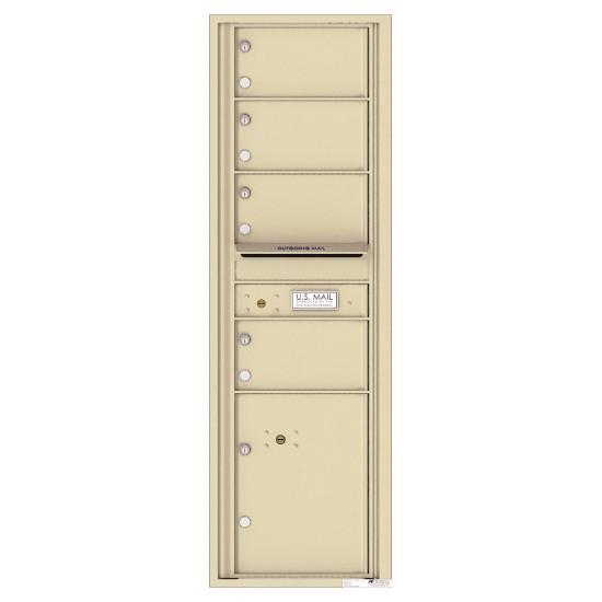 Load image into Gallery viewer, 4C15S-04 - 4 Oversized Tenant Doors with 1 Parcel Locker and Outgoing Mail Compartment - 4C Wall Mount 15-High Mailboxes