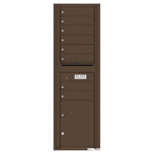 4C15S-08 - 8 Tenant Doors with 1 Parcel Locker and Outgoing Mail Compartment - 4C Wall Mount 15-High Mailboxes