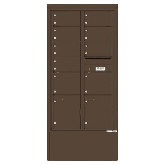 4C16D-09-D - 9 Tenant Doors with 2 Parcel Lockers and Outgoing Mail Compartment - 4C Depot Mailbox Module
