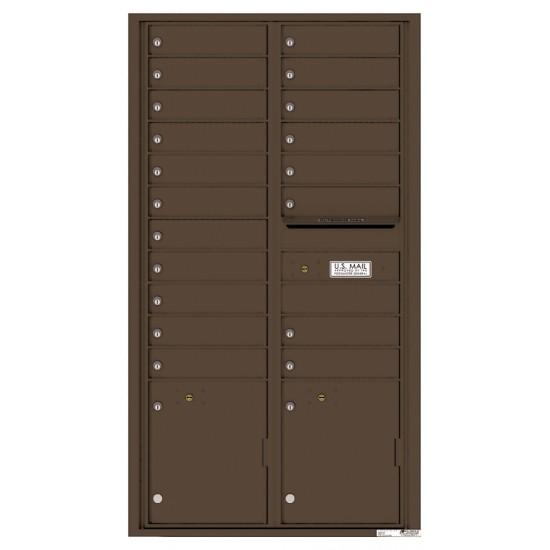 Load image into Gallery viewer, 4C16D-19 - 19 Tenant Doors with 2 Parcel Lockers and Outgoing Mail Compartment - 4C Wall Mount Max Height Mailboxes