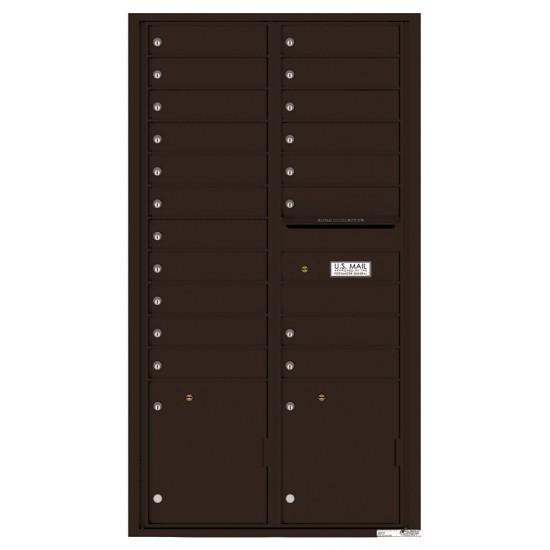 Load image into Gallery viewer, 4C16D-19 - 19 Tenant Doors with 2 Parcel Lockers and Outgoing Mail Compartment - 4C Wall Mount Max Height Mailboxes
