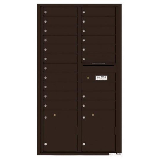 4C16D-19 - 19 Tenant Doors with 2 Parcel Lockers and Outgoing Mail Compartment - 4C Wall Mount Max Height Mailboxes