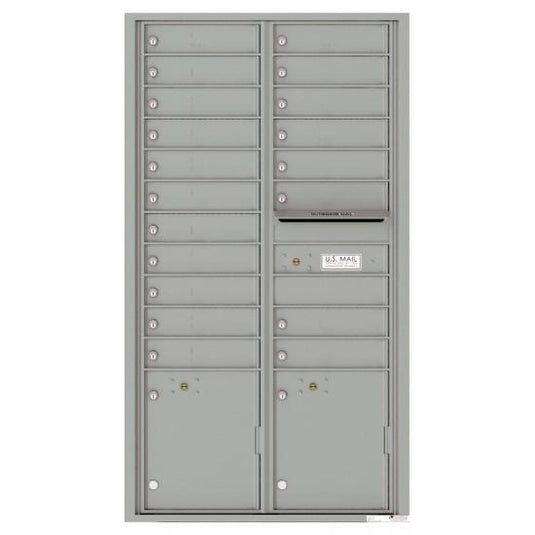 4C16D-19 - 19 Tenant Doors with 2 Parcel Lockers and Outgoing Mail Compartment - 4C Wall Mount Max Height Mailboxes