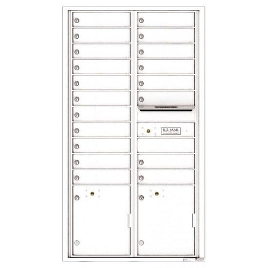 4C16D-19 - 19 Tenant Doors with 2 Parcel Lockers and Outgoing Mail Compartment - 4C Wall Mount Max Height Mailboxes