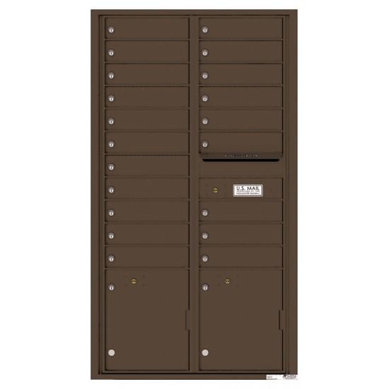 Load image into Gallery viewer, 4C16D-20 - 20 Tenant Doors with 2 Parcel Lockers and Outgoing Mail Compartment - 4C Wall Mount Max Height Mailboxes