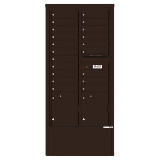 4C16D-20-D - 20 Tenant Doors with 2 Parcel Lockers and Outgoing Mail Compartment - 4C Depot Mailbox Module
