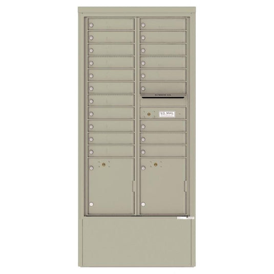 4C16D-20-D - 20 Tenant Doors with 2 Parcel Lockers and Outgoing Mail Compartment - 4C Depot Mailbox Module