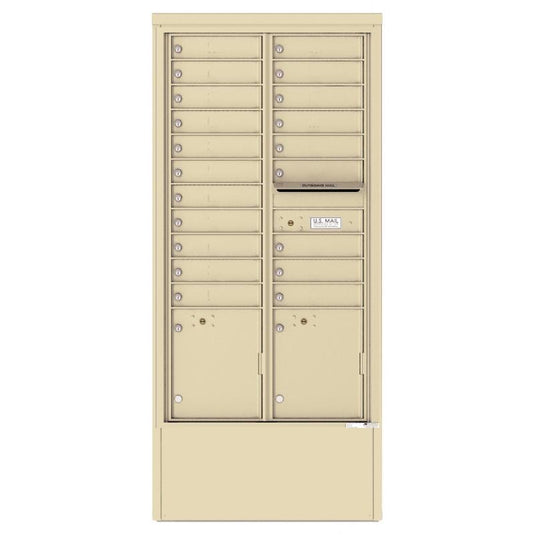 4C16D-20-D - 20 Tenant Doors with 2 Parcel Lockers and Outgoing Mail Compartment - 4C Depot Mailbox Module