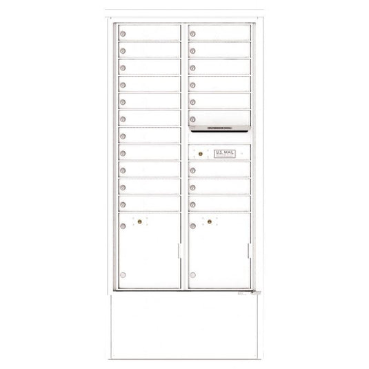 4C16D-20-D - 20 Tenant Doors with 2 Parcel Lockers and Outgoing Mail Compartment - 4C Depot Mailbox Module