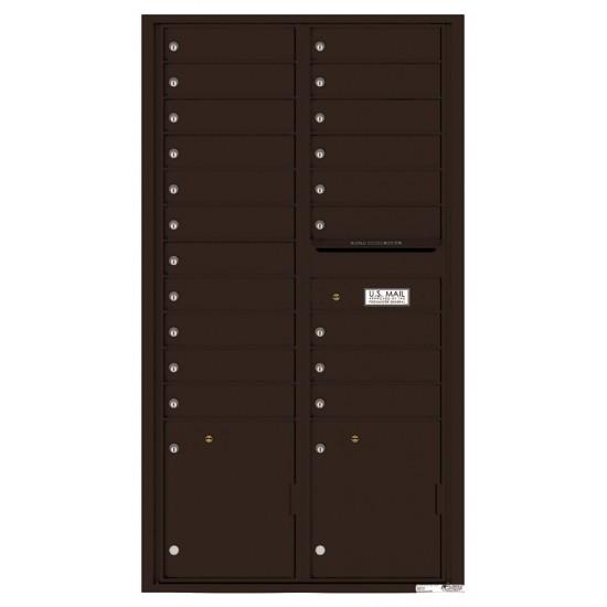 Load image into Gallery viewer, 4C16D-20 - 20 Tenant Doors with 2 Parcel Lockers and Outgoing Mail Compartment - 4C Wall Mount Max Height Mailboxes